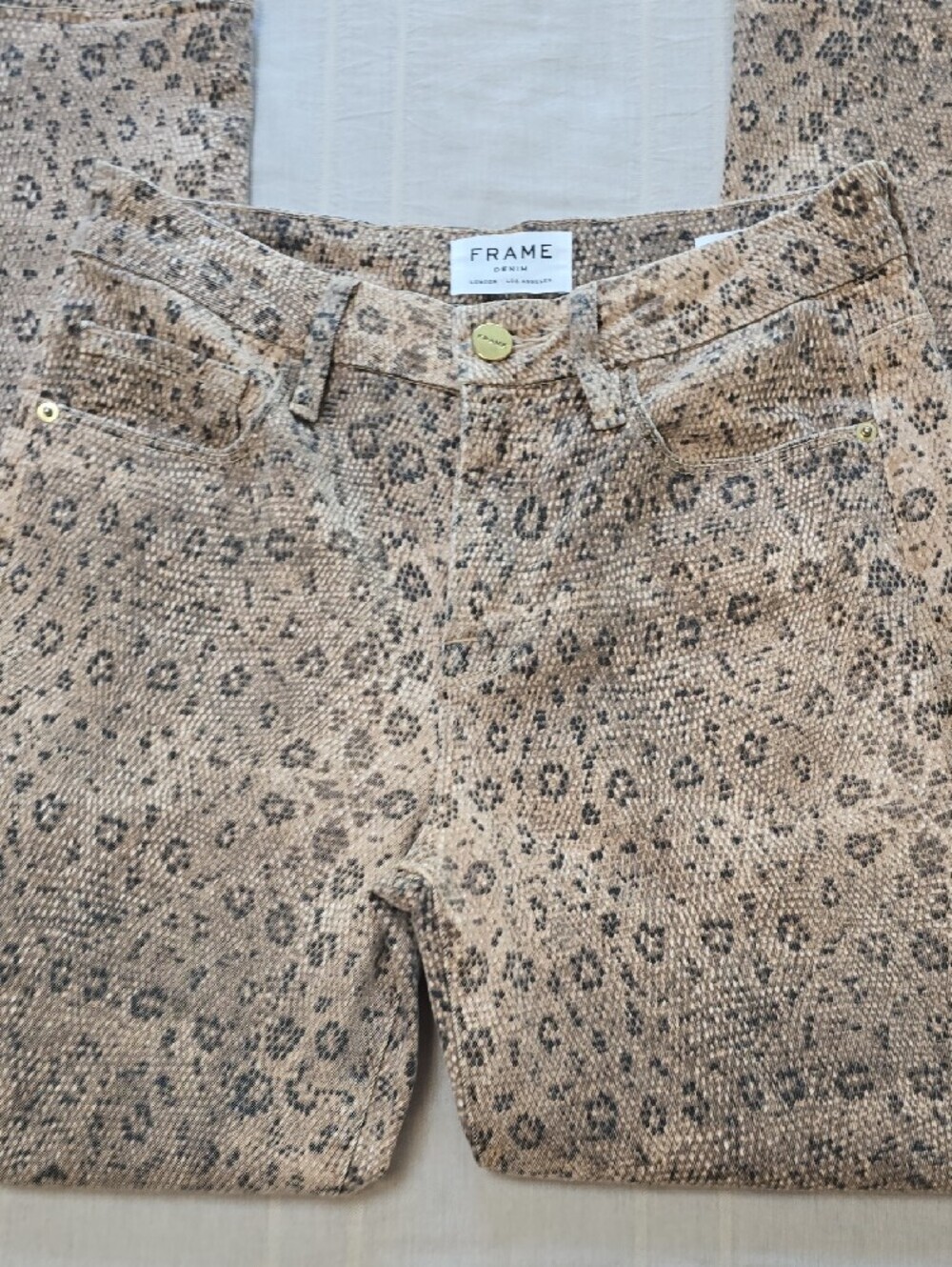 Frame Denim Le Crop Snake Print Denim Women's Size 25 - Picture 3 of 15